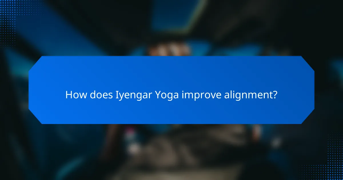 How does Iyengar Yoga improve alignment?