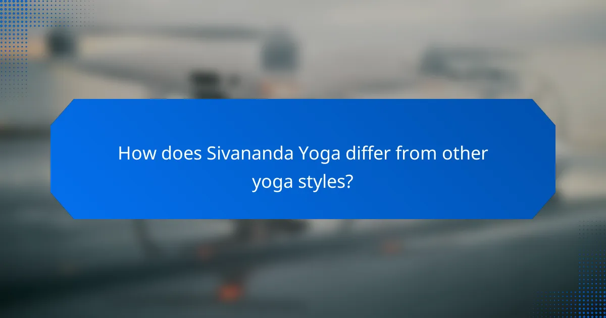 How does Sivananda Yoga differ from other yoga styles?