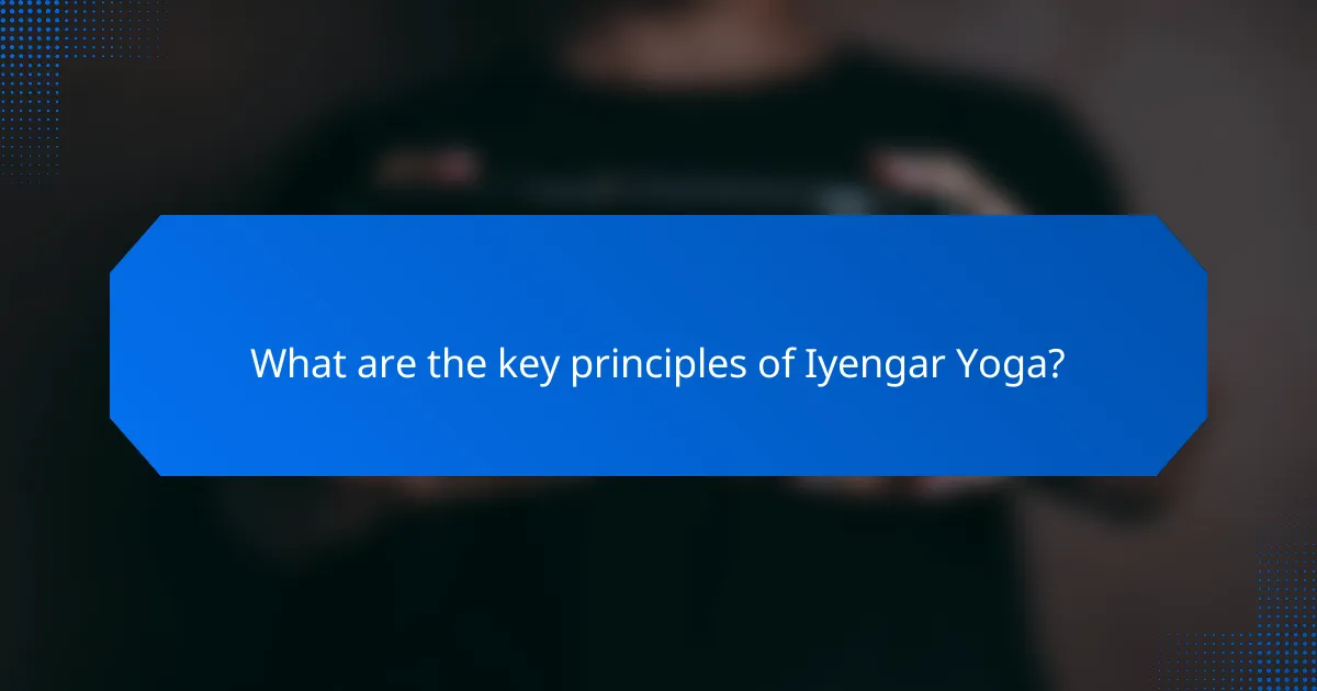 What are the key principles of Iyengar Yoga?